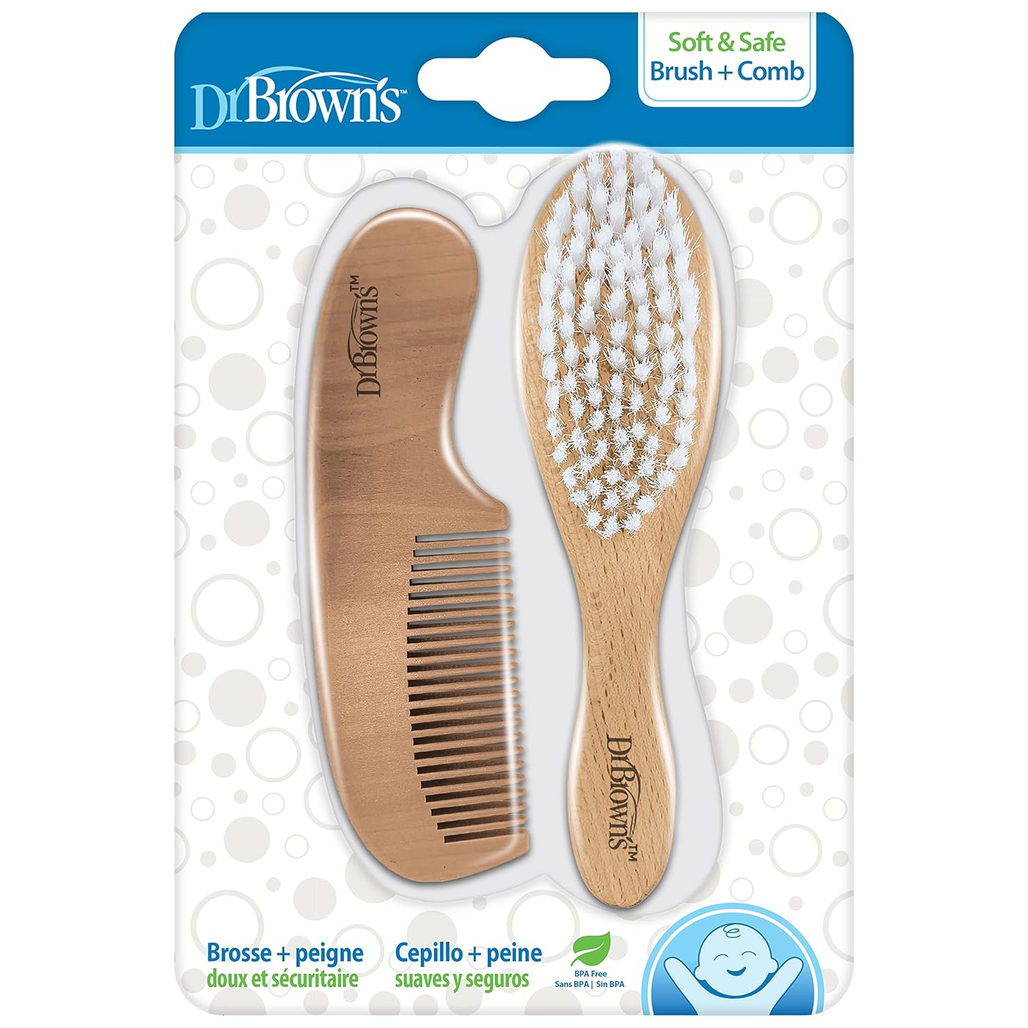 Dr. Brown's Cepillo suave y seguro para bebé + peine