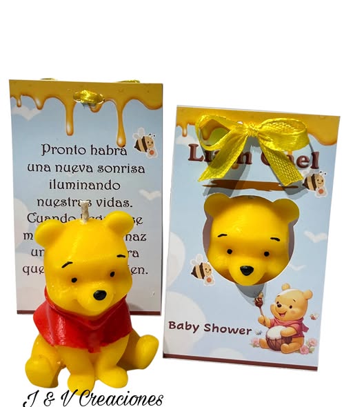 Velas Winnie Pooh 3D Personalizadas Baby Shower