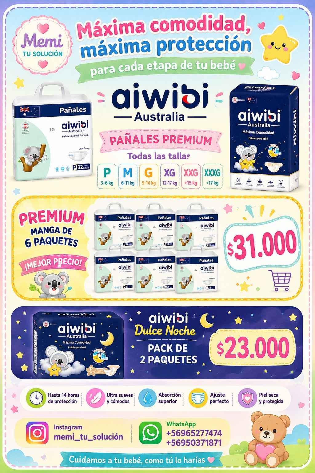 Pañales Aiwibi Premium y Dulces Sueños por Manga